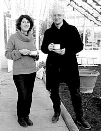 Support Structure’ enjoying a hot beverage at the end of the park walk-about. Photo: Kevin Powell.