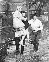 Floods in Nottingham, 1960. Courtesy of the Nottingham Post Group.