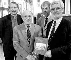 From back left: Bishop Paul, John Beckett, Adrian Henstock (Record Series General Editor) and Howard Fisher (Editor of the book).