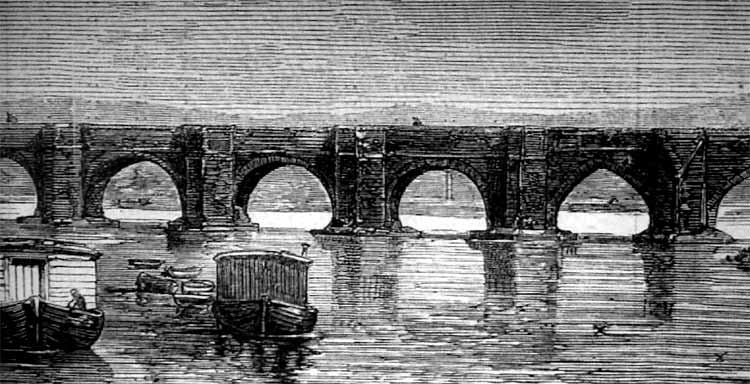 The Hethbeth Bridge as drawn in 1871, reproduced from the Illustrated London News (5 August 1871).