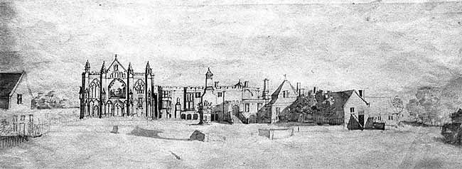 Fig. 2 Peter Tillemans. The west front of Newstead Abbey, Nottinghamshire, between 1720 and 1726. NCMG