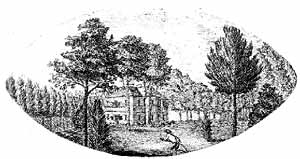 Cockglode House as sketched by John Throsby, c1790.